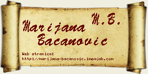 Marijana Bacanović vizit kartica